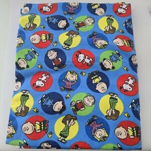 Peanuts Snoopy Charlie Brown Fleece Fabric Yardage Blue Licensed Craft Material